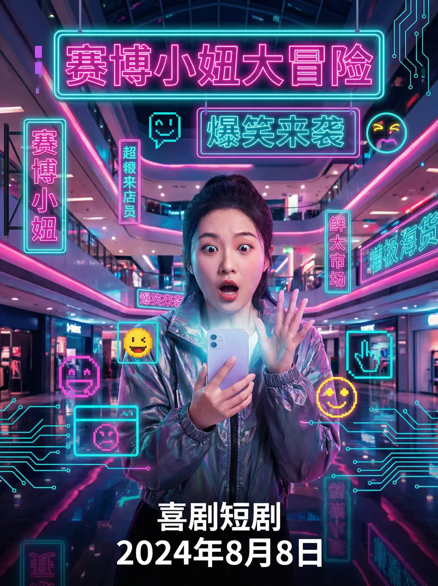 涩涩的网站图片 搞笑喜剧短剧 - 赛博小妞大冒险海报